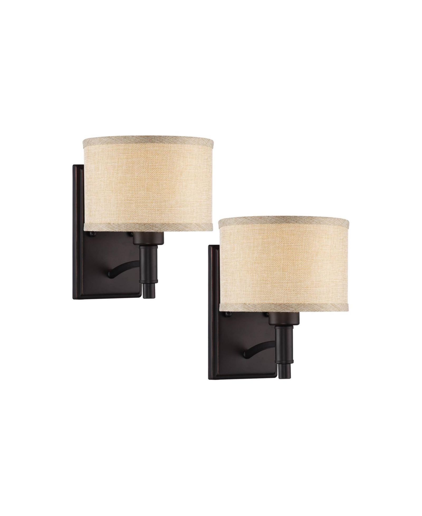 Franklin Iron Works La Pointe Farmhouse Rustic Wall Light Sconces Set of 2 Oil Rubbed Bronze Hardwire 6 3/4" Fixture for Hallway