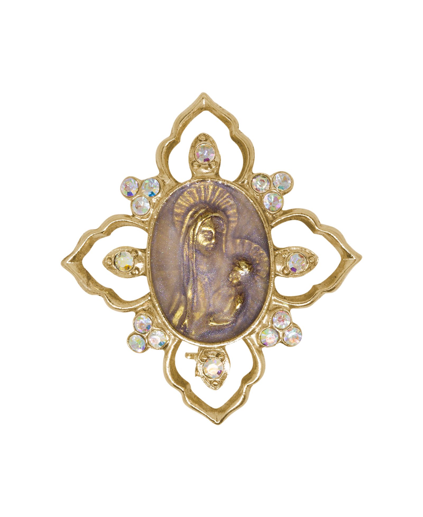 Symbols of Faith 14k Gold Dipped Mary and Child Pin