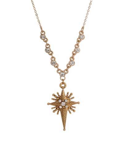 Symbols of Faith золотое ожерелье со звездами Вифлеема, кристаллами и стеклянными камнями