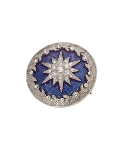 Symbols of Faith Silver-Tone Blue Enamel Star of Bethlehem Pin