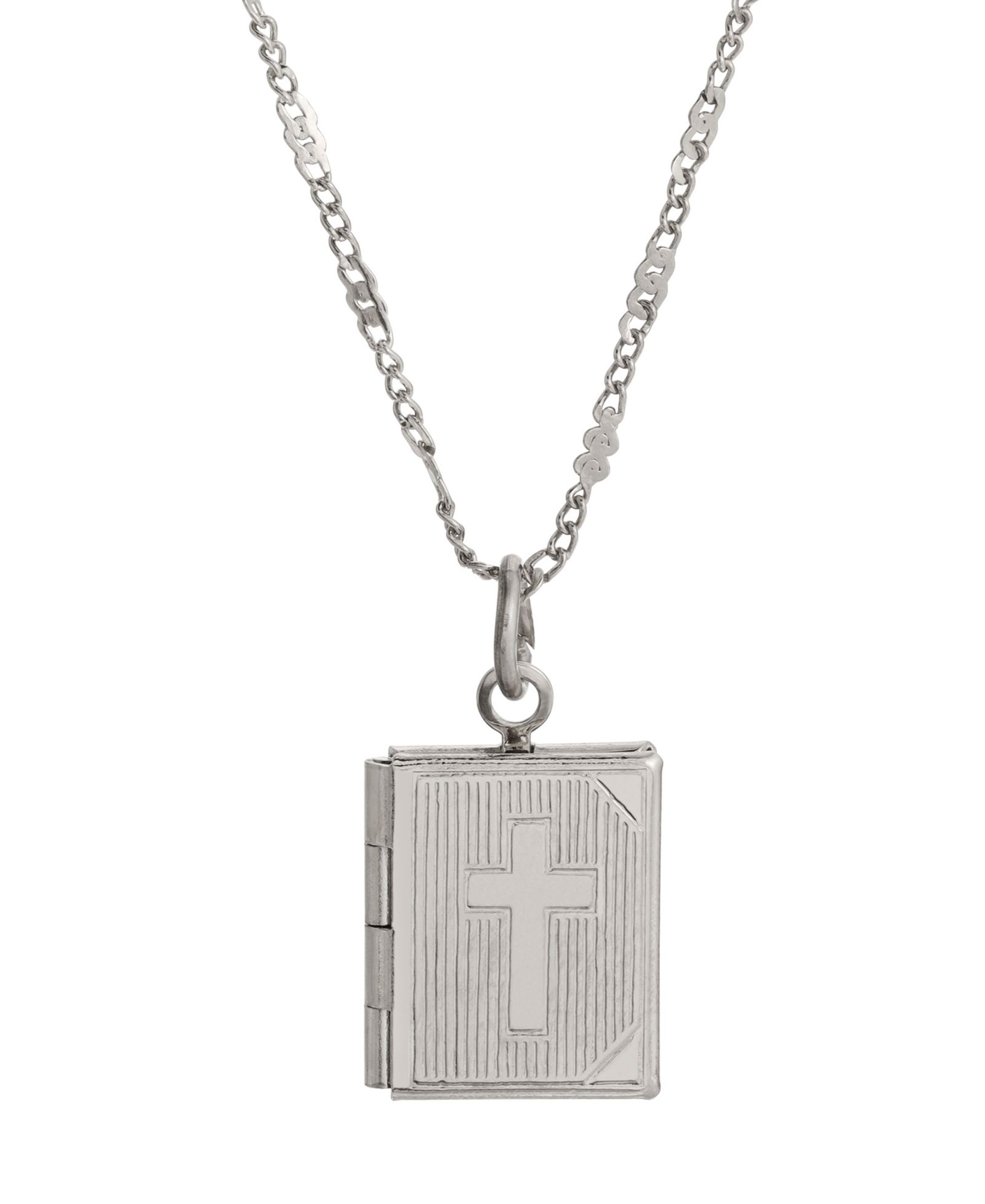 Symbols of Faith ожерелье с кулоном Baby Cross Silver Tone 15"