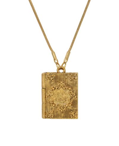 Ожерелье Symbols of Faith Gold Tone Psalm 23:4 Bible Locket