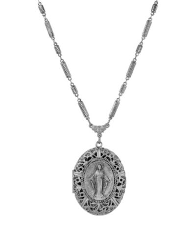 Symbols of Faith Серебряная овальная медальон-подвеска 28"
