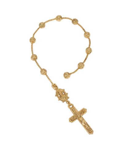 Золотистый крест-розарий Symbols of Faith