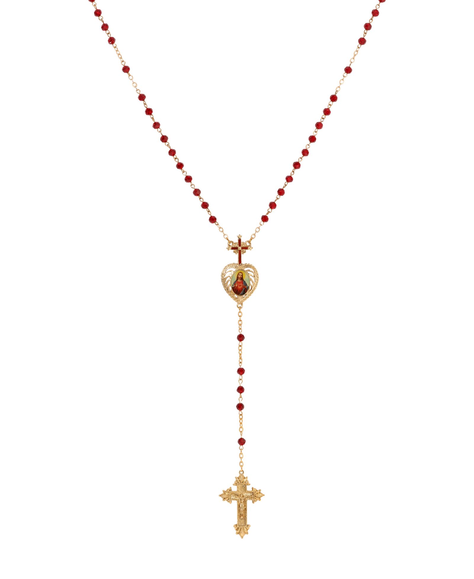 Розарий Symbols of Faith Gold-Tone Siam Bead Jesus Decal