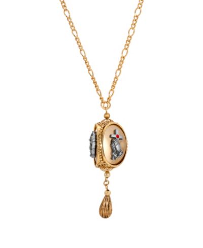Подвеска Symbols of Faith 14k Gold Dipped Mary/Praying Hands/Cross Spinner, ожерелье 28"