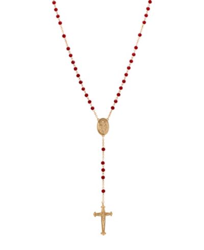 Розарий Symbols of Faith Our Lady of Guadalupe, золотистый тон, красные бусины