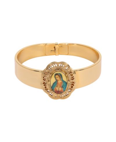 Symbols of Faith золотистый браслет с деколью Девы Марии, овальный