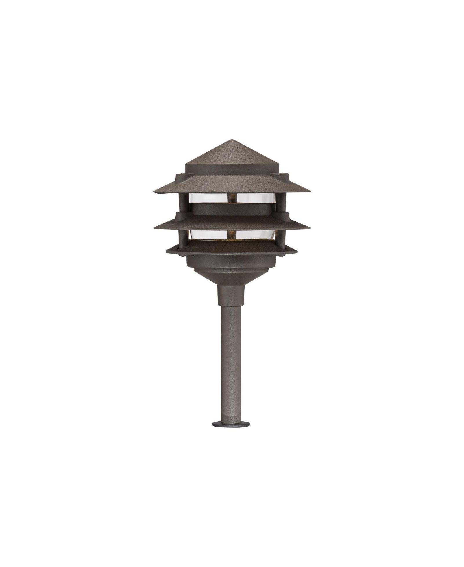 John Timberland Three-Tier Pagoda 11" High Modern Outdoor Landscape Path Light Porch House LED Bulb