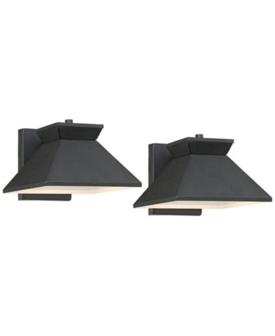John Timberland Whatley Rustic Industrial Outdoor Wall Light Fixtures Set of 2 Metal LED 6 1/4" for Post Exterior Barn Deck House