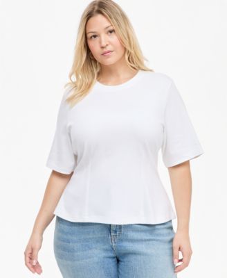On 34th Plus Size Tie-Back Interlock T-Shirt, Macy's Exclusive