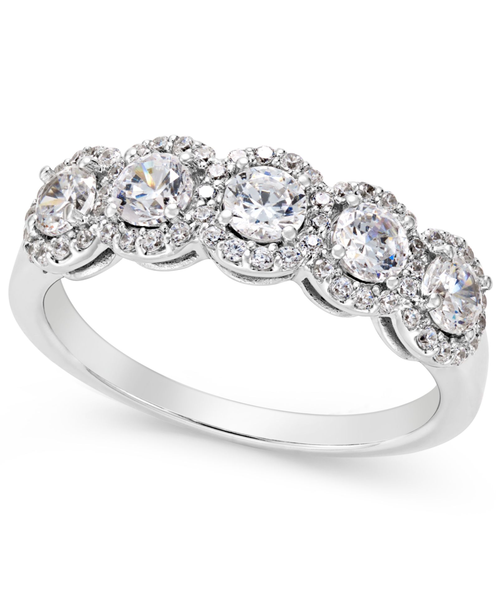Браслет Five-Stone Diamond Band 14k White Gold