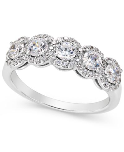 Браслет Five-Stone Diamond Band 14k White Gold