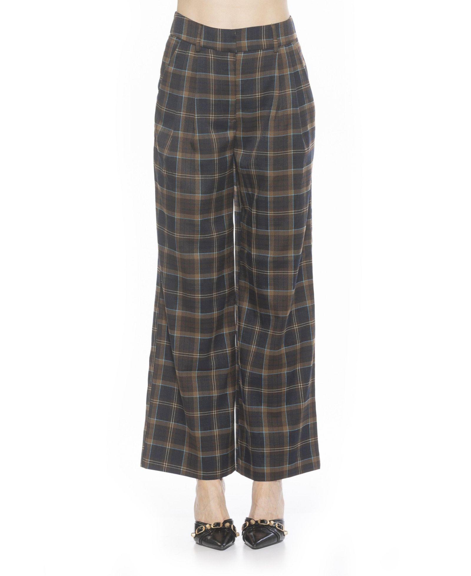 Alexia Admor Women's Elodie Plaid Wide Leg Pants