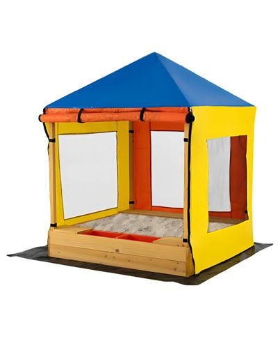 Детская песочница Slickblue Outdoor Wooden с навесом и сетчатыми окнами