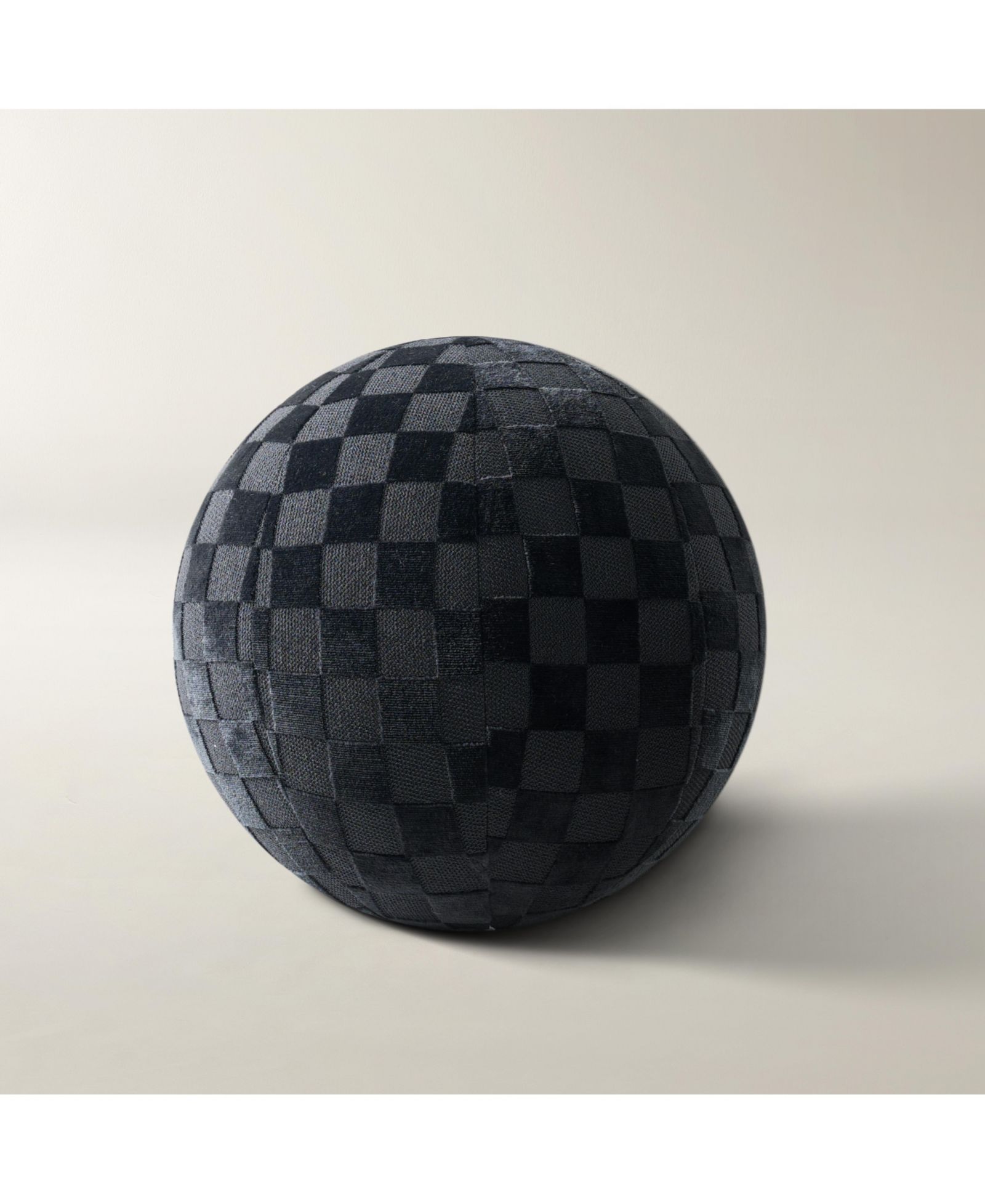 Z Gallerie Checker Velvet Ball Pillow