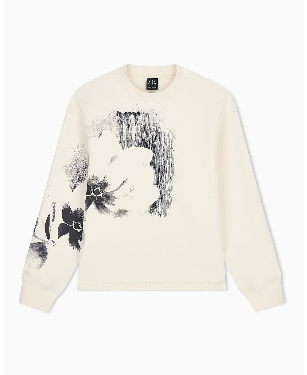Мужской джемпер A|X Armani Exchange Exposed Flower Bonded Cotton Crewneck