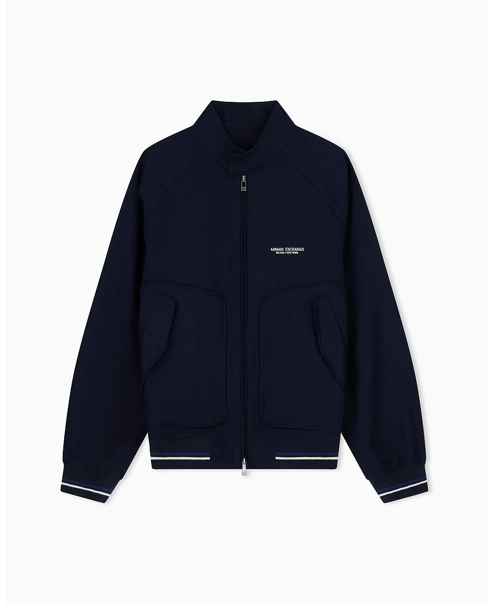 A|X Armani Exchange Men's Twill Bomber with Piping Jacket