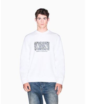 A|X Armani Exchange Мужская толстовка с длинным рукавом, хлопковый трикотаж, с логотипом по всей поверхности