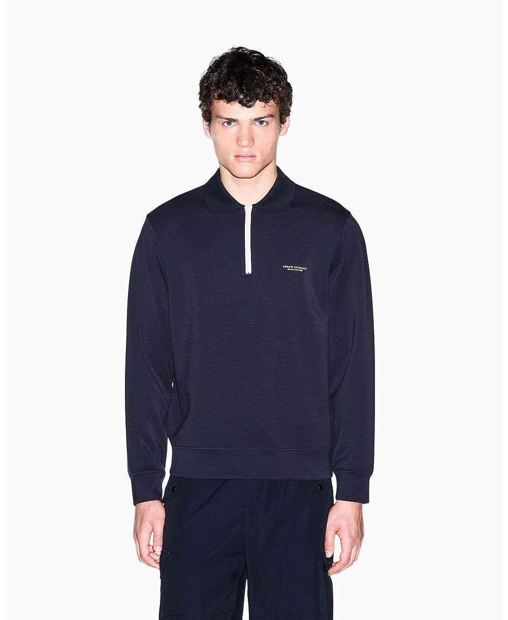 A|X Armani Exchange Men's Modal Polo Sweatshirt