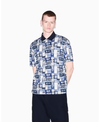 A|X Armani Exchange Men's Collage Logo Polo Shirt