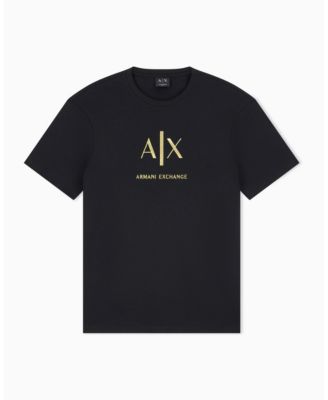 Мужская приталенная футболка черного и золотого цветов A|X Armani Exchange