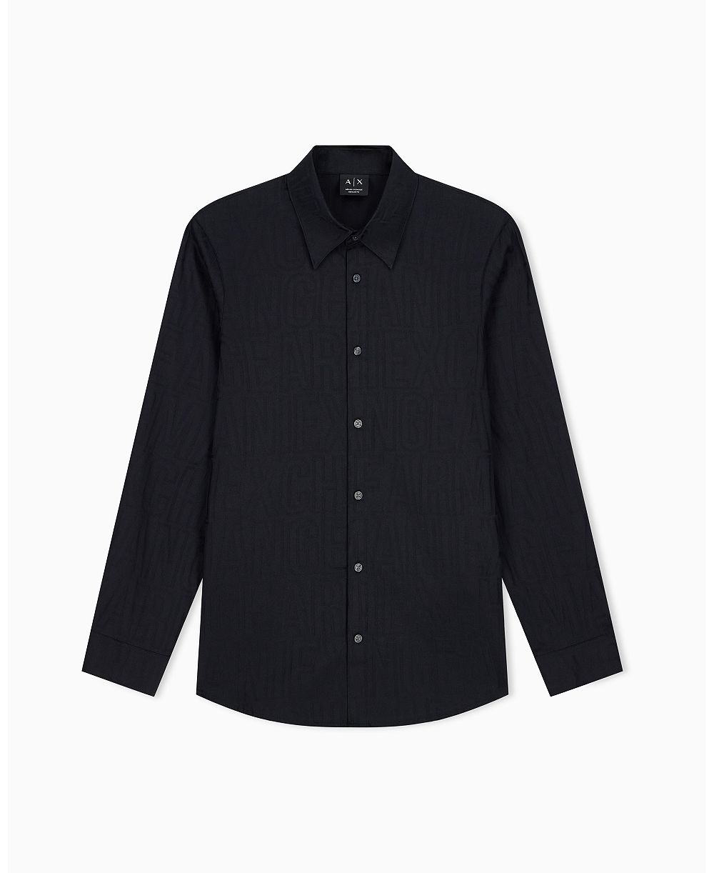Мужская рубашка A|X Armani Exchange Cotton Jacquard All Over Logo Woven