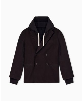 A|X Armani Exchange Men's Crossover Double Breasted Blazer Hoodie