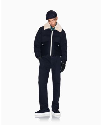 A|X Armani Exchange Men's Crossover Sherpa Collar Down Bomber Jacket