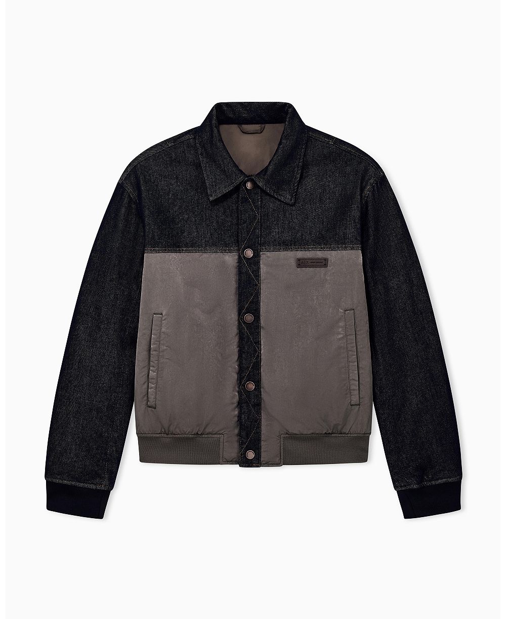 A|X Armani Exchange Men's Mixed Media Denim Jacket