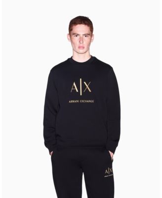A|X Armani Exchange Мужской свитшот из хлопка Black and Gold