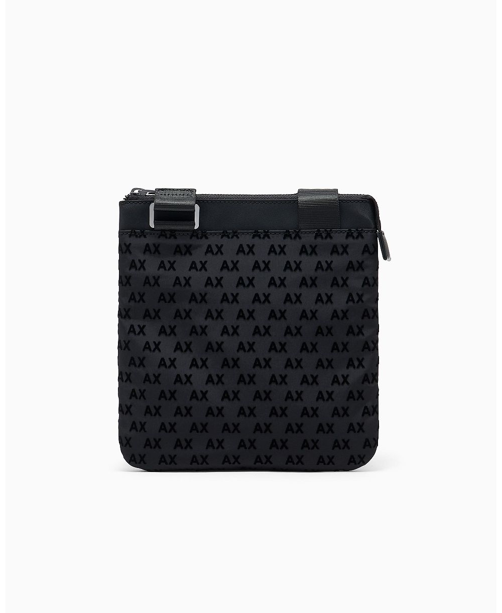 A|X Armani Exchange Men's Flocked Flat Crossbody