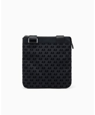A|X Armani Exchange Men's Flocked Flat Crossbody