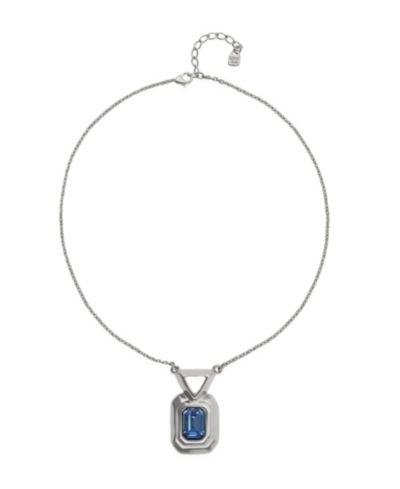 UNOde50 ожерелье с синим граненым кристаллом, 18k Gold и Sterling Silver Plated