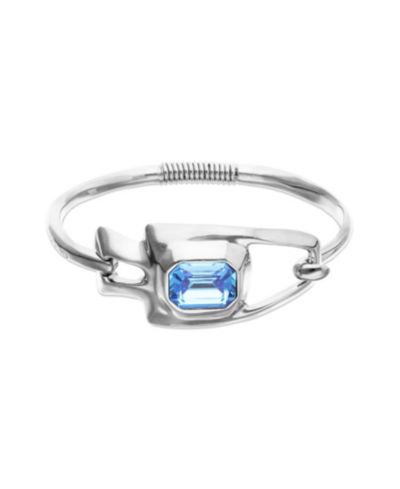 Полужесткий браслет UNOde50 Blue Faceted Crystal Metal Alloy Semi Rigid Bracelet