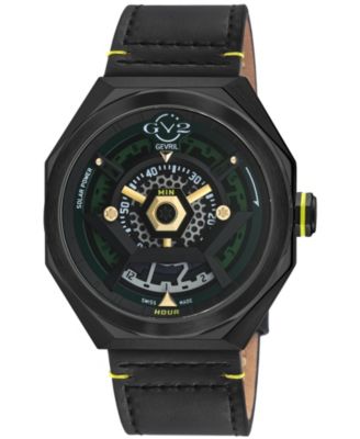 Мужские часы GV2 Stella Solare Swiss Quartz с кожаным ремешком