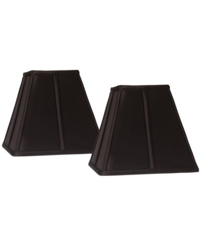 Springcrest Collection Set of 2 Square Lamp Shades Bavarian Small 5.25" Top x 10" Bottom x 9.5 Slant Spider Replacement Harp and Finial Fitting