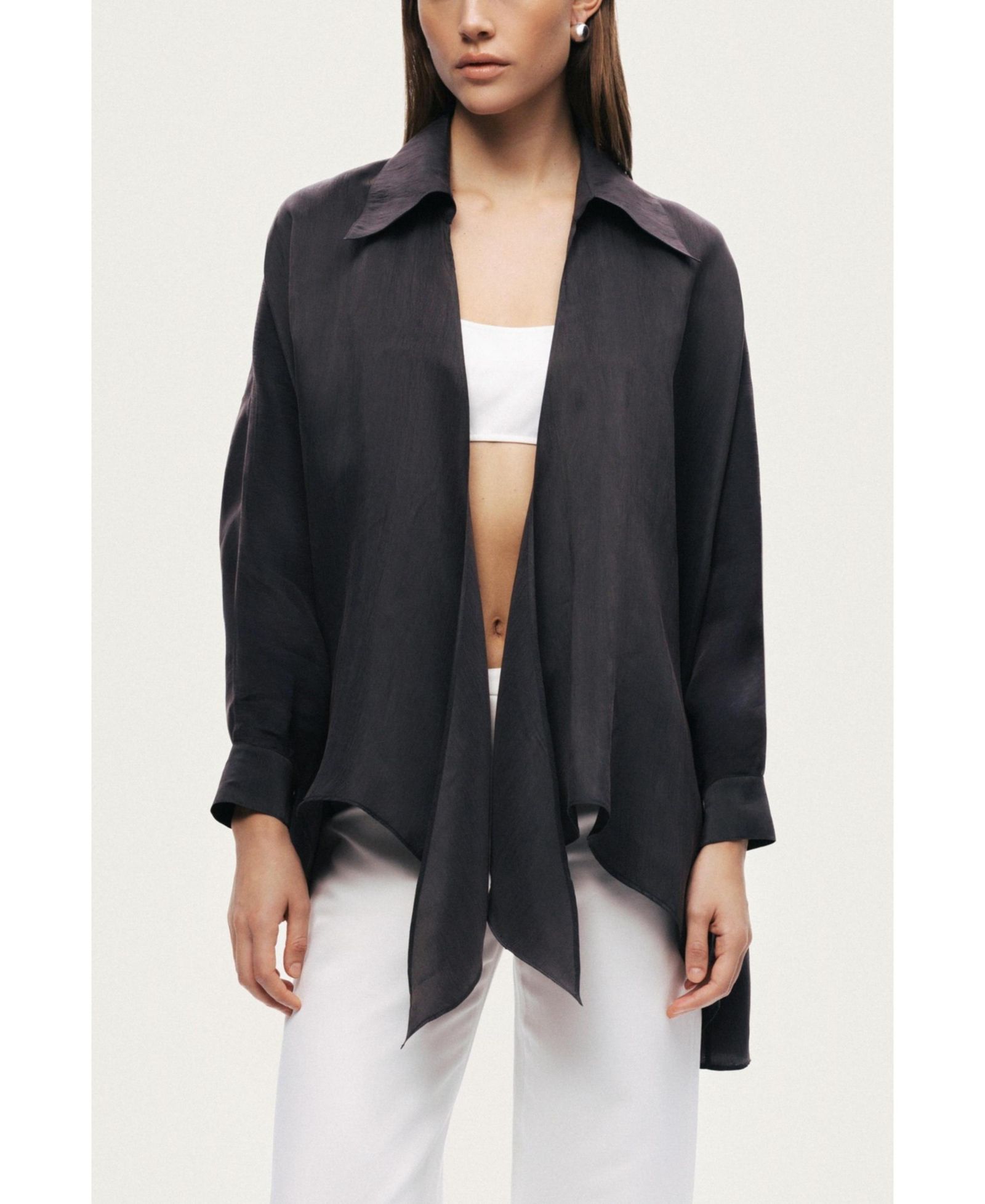 NOCTURNE Women's Front-Tie Longline Shirt