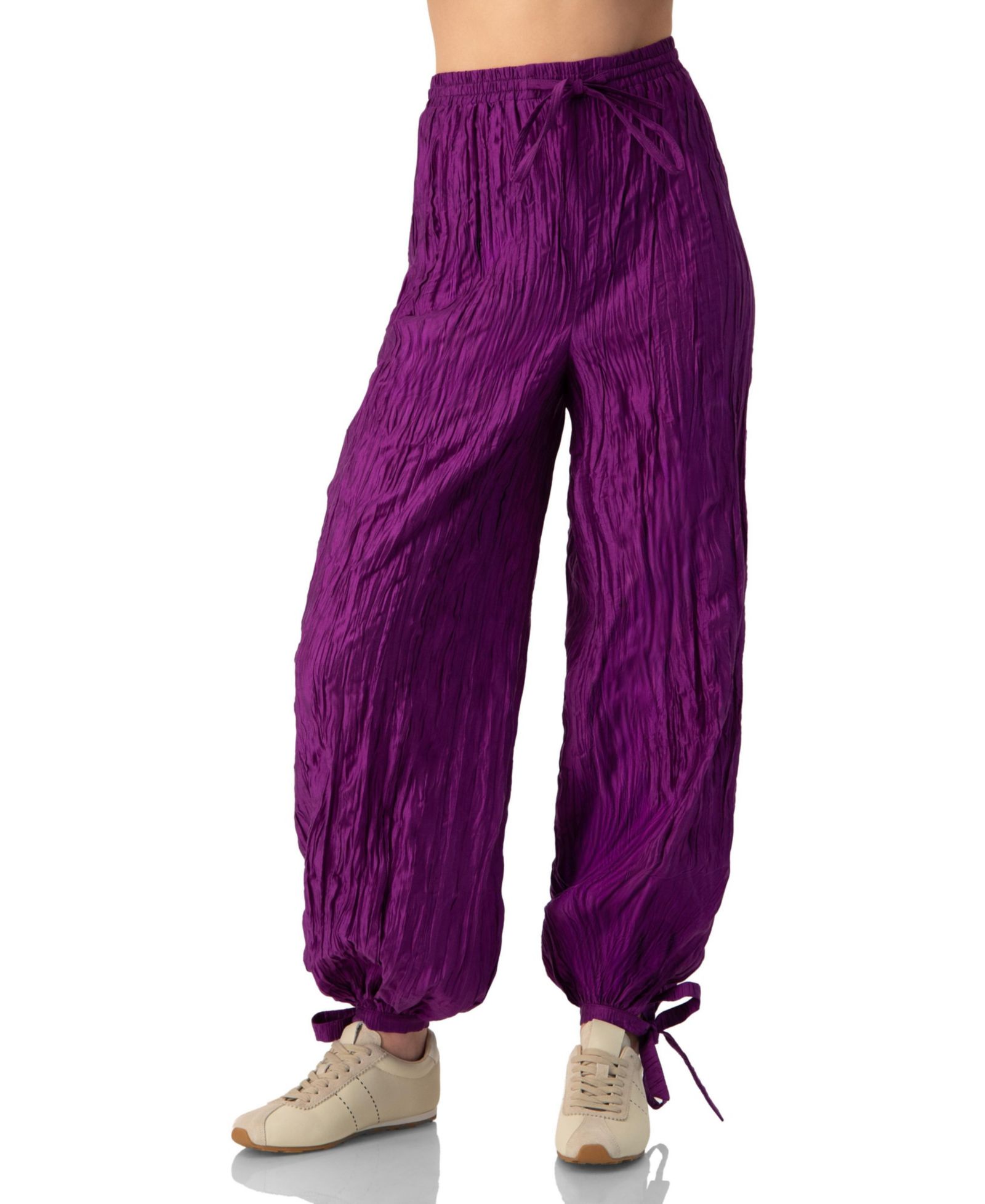 Ivonne Women's Pleated Pants with Ankle Ties