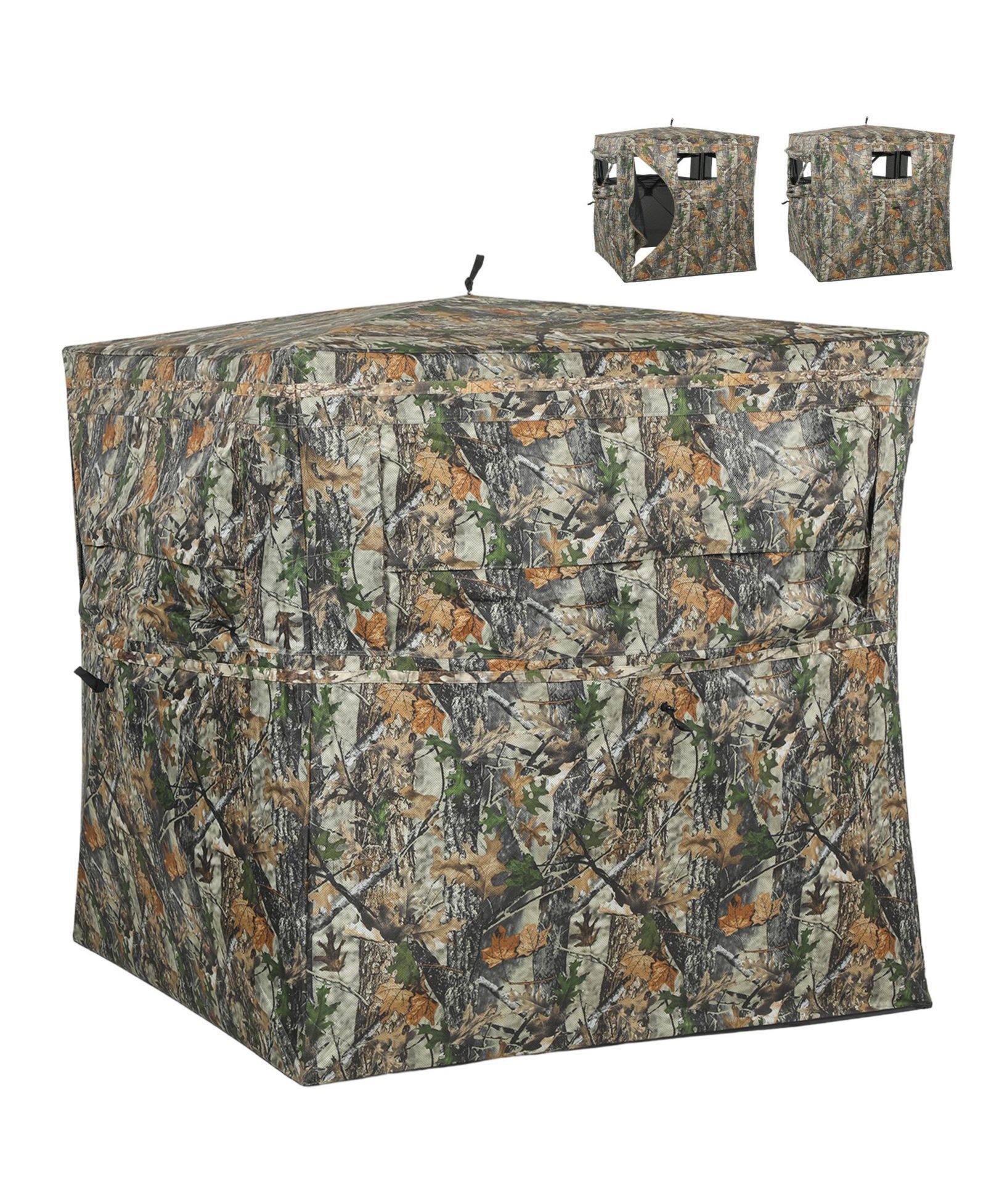 Outsunny Hunting Blind for 2 Person, Pop Up Blind with 270-Degree View