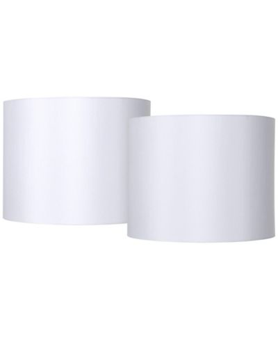 Springcrest Set of 2 Drum Lamp Shades Medium 14" Top x 14" Bottom x 11" High Spider with Replacement Harp and Finial Fitting