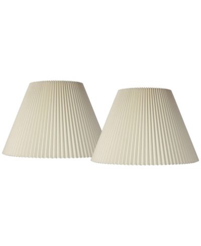 Springcrest Set of 2 Knife Pleat Empire Lamp Shades Large 10.75" Top x 22" Bottom x 15.5" High Spider with Harp and Finial