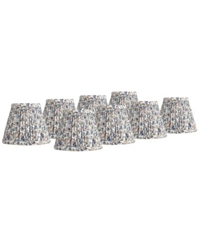 Springcrest Nelle 3 1/2" Top 6" Bottom 5" High 5" Slant Print Lamp Shade Replacement Set of 8 Floral Clip On Candelabra
