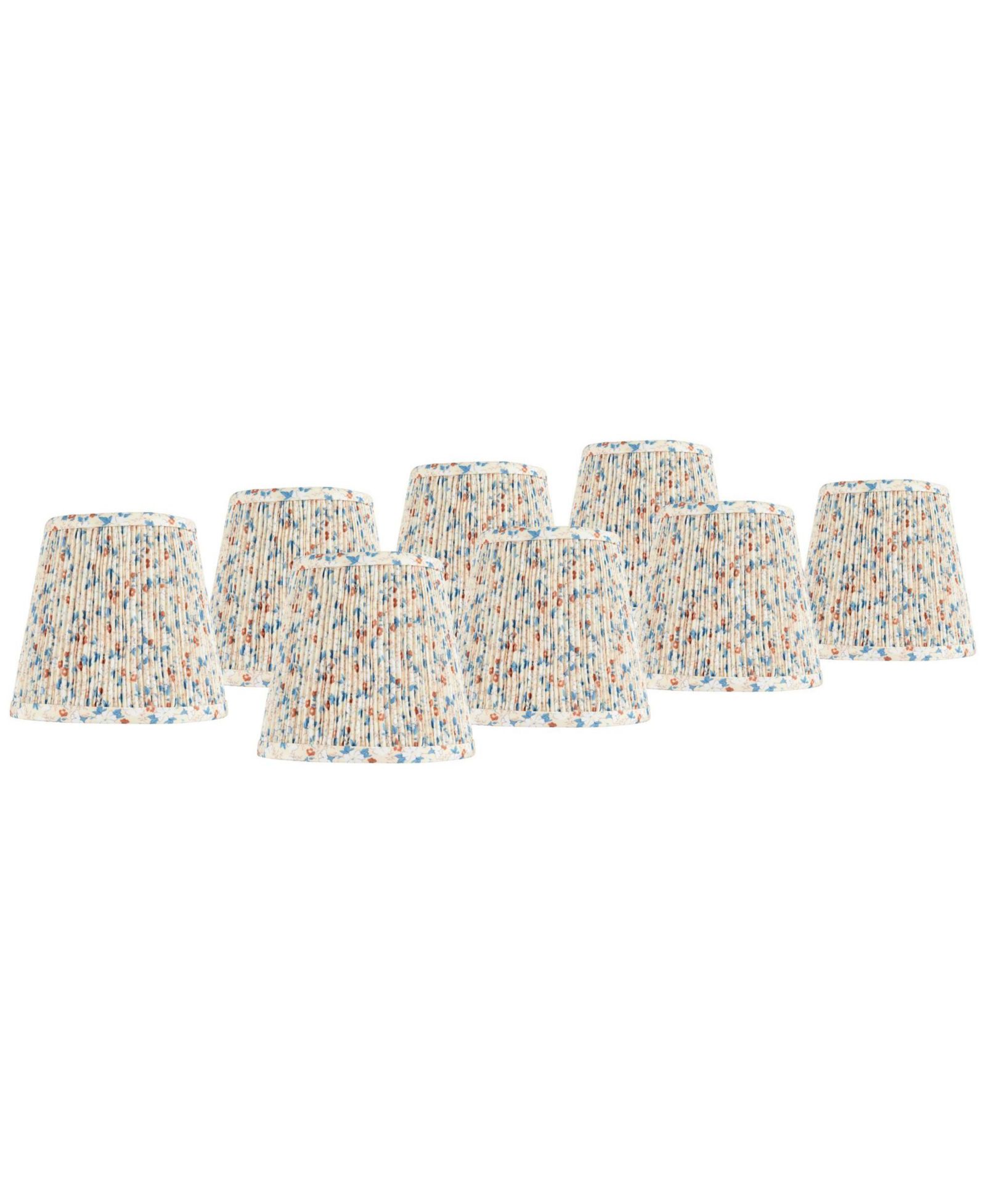 Springcrest Slant Print Lamp Shade Replacement Set of 8 Leaf Pleated Clip On