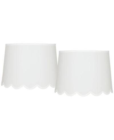 Springcrest Set of 2 Scallop Empire Lamp Shades Medium Spider Replacement Harp and Finial Fitting