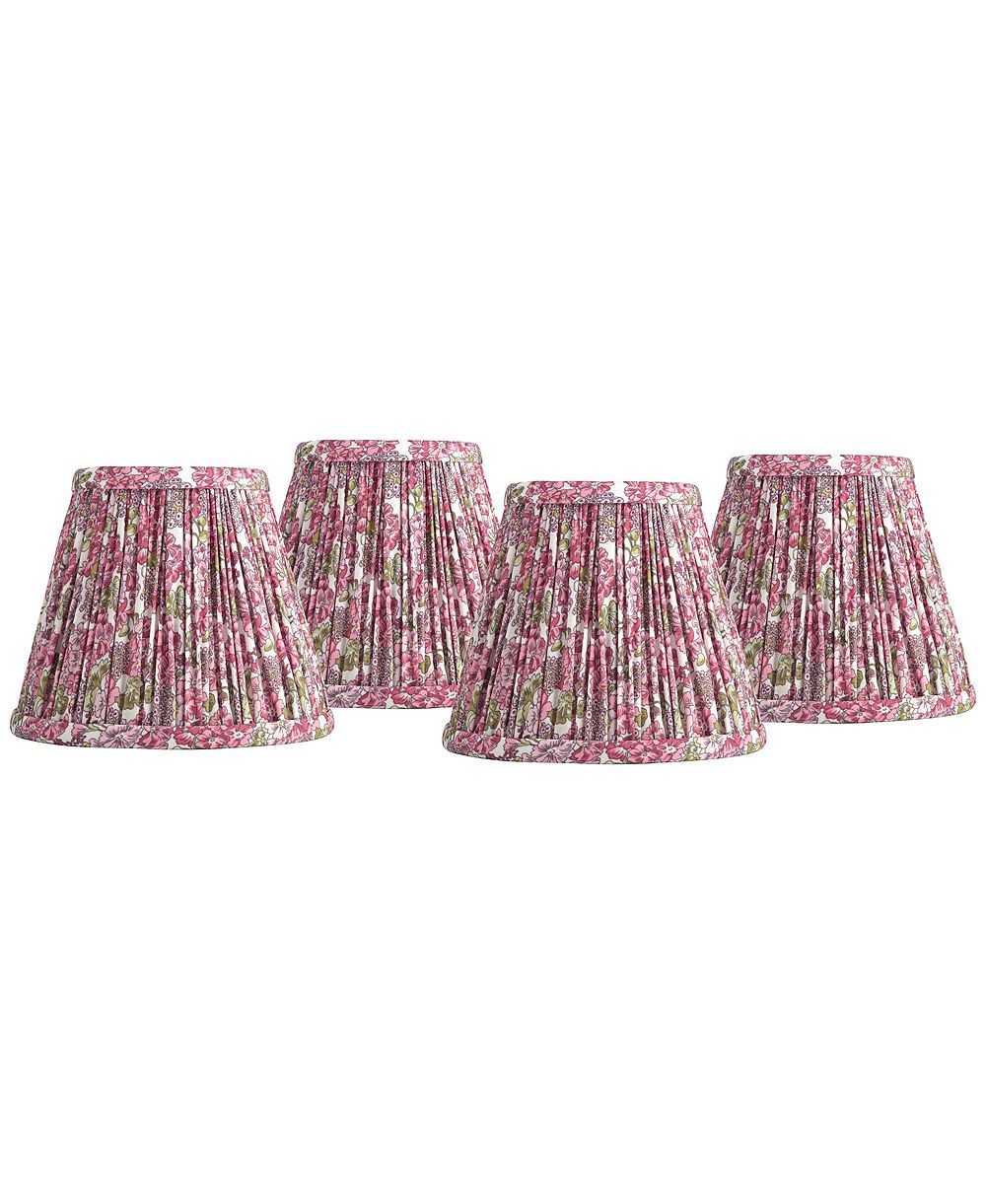 Набор из 4 абажуров Springcrest Nelle 3 1 2 Top x 6 Bottom x 5 High x 5 Slant Print Lamp Shade Replacement Set of 4 Pleated Clip On Candelabra