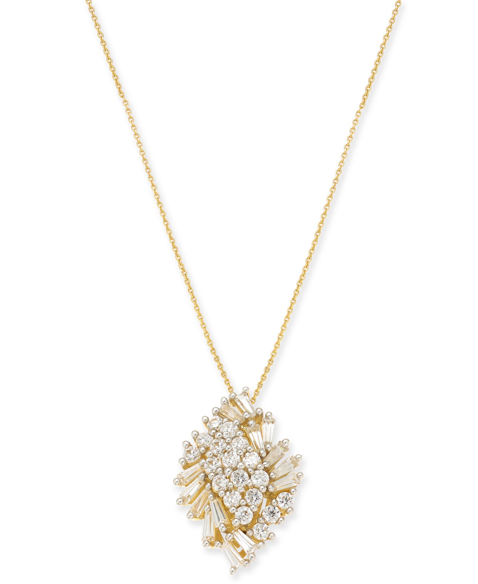 Wrapped in Love™ Diamond Cluster Pendant Necklace (1 ct. t.w.) in 14k Gold, Created for Macy's