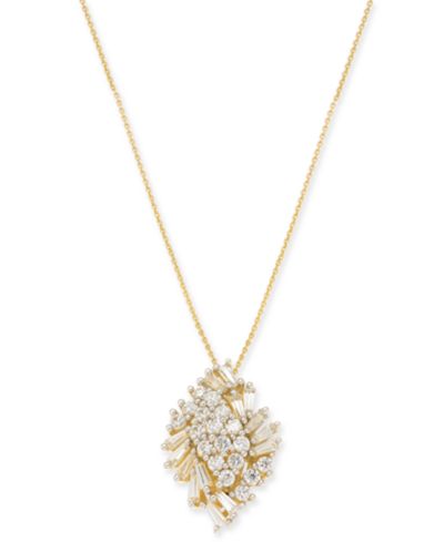 Wrapped in Love™ Diamond Cluster Pendant Necklace (1 ct. t.w.) in 14k Gold, Created for Macy's