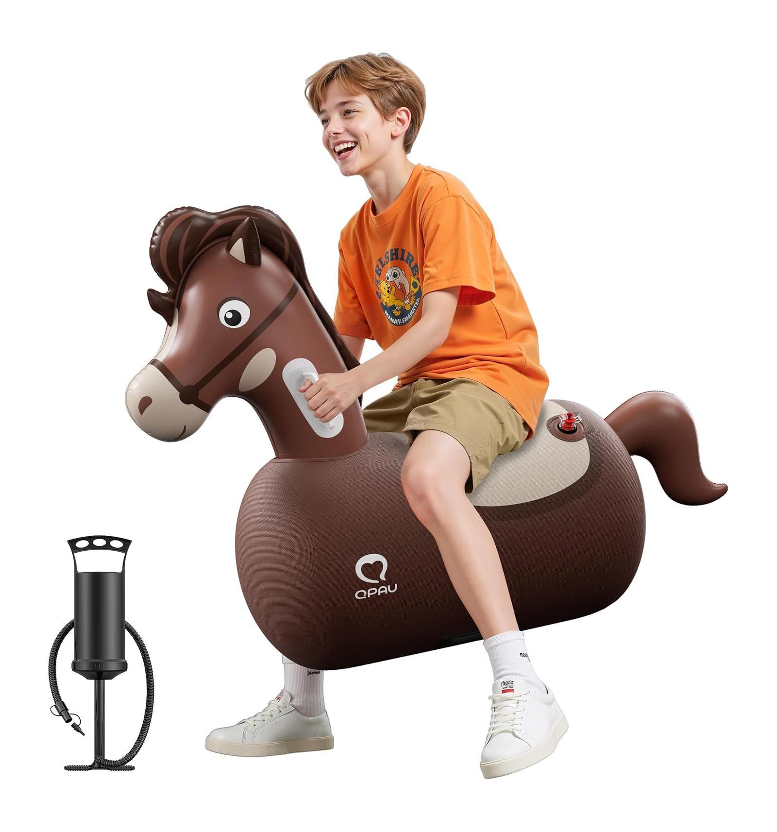 Надувной прыгун QPAU Giant Bouncy Horse усиленный, грузоподъемность 220 фунтов, для детей от 8 лет