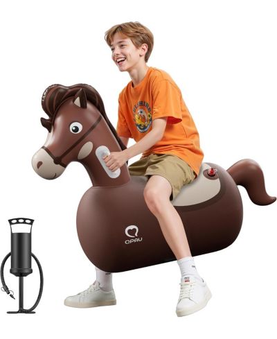 Надувной прыгун QPAU Giant Bouncy Horse усиленный, грузоподъемность 220 фунтов, для детей от 8 лет